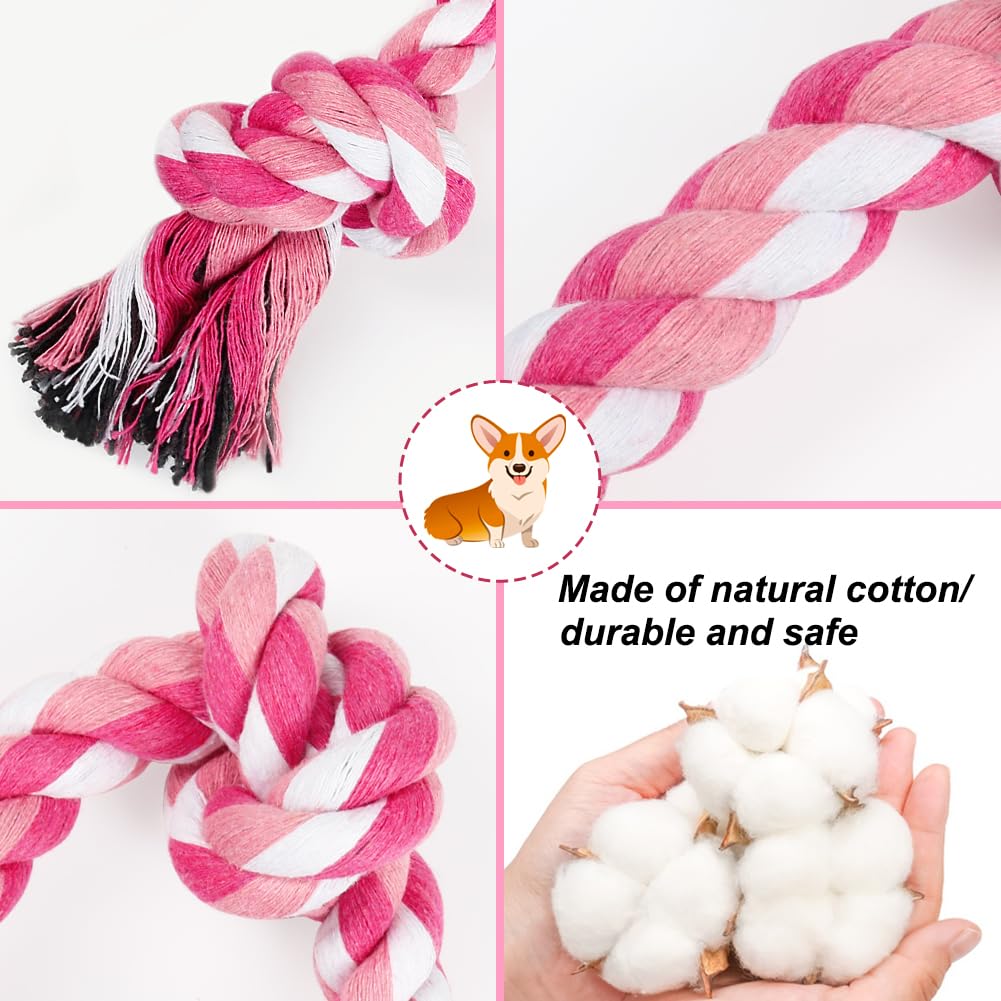 SZEE juguete de cuerda para tirar, color rosa, fomenta juego activo entre tú y tu mascota.