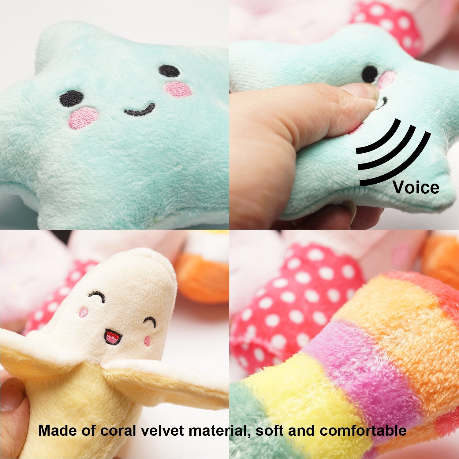 SZKOKUHO berenjena: peluche suave que favorece mordiscos tranquilos.