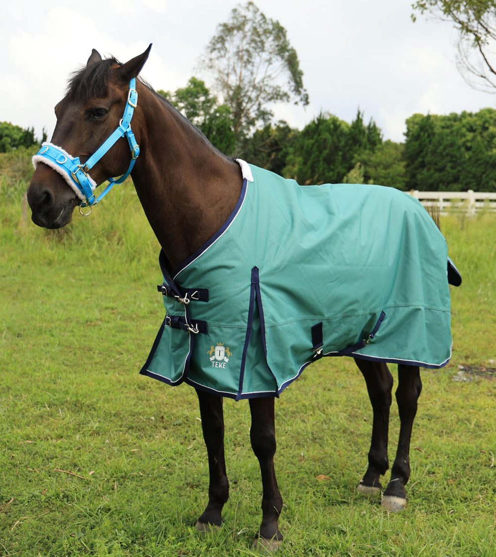 Tejido 1200D impermeable y transpirable protege al caballo en climas variables