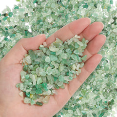 Piedras de cristal T4U, chips de cuarzo verde pulidos para decoración.