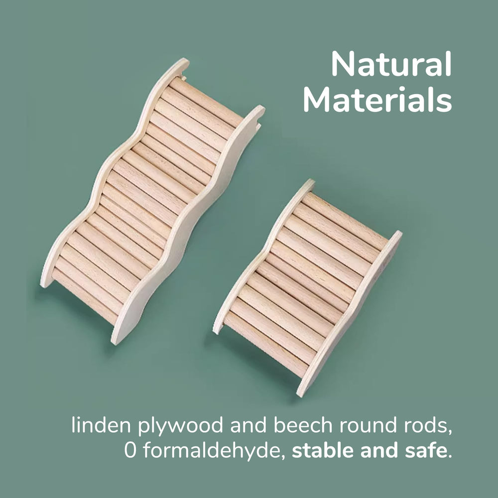 Escalera Tafit para hámster con dimensiones compactas, ideal para jaulas pequeñas.