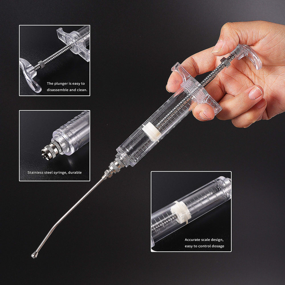 Talk-Satisfied tubo gavage 14G curvado para aves, ideal para alimentación líquida.