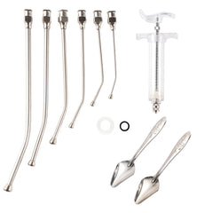 Talk-Satisfied tubo gavage 18G curvado para aves, control preciso de dosis.