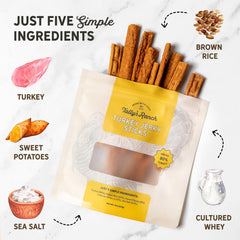Tally's Ranch, ingredientes naturales de pavo, arroz y batata dulce para snacks saludables