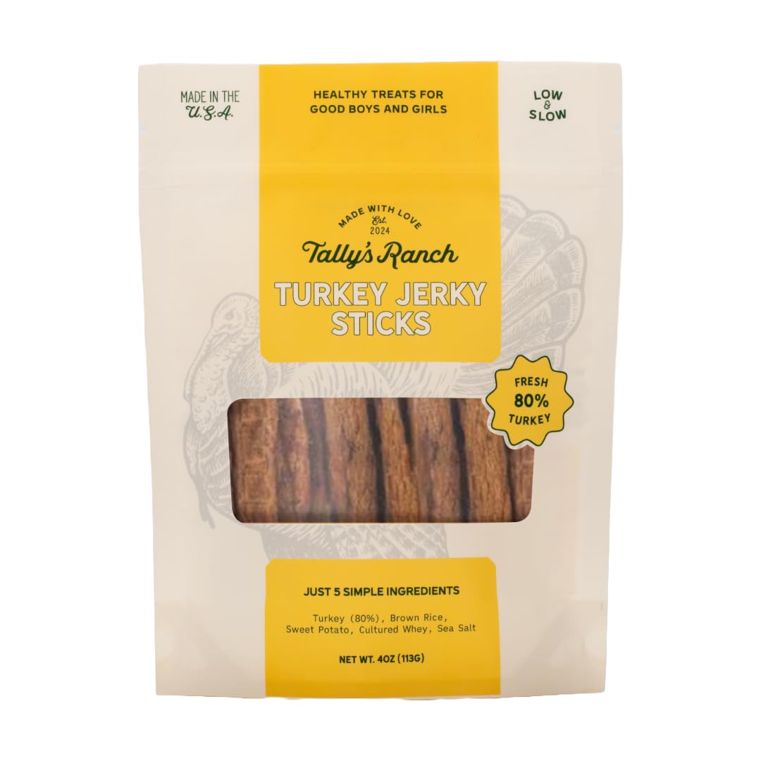 Tally's Ranch pavo en una bolsa 4oz, ideal para recompensas durante el adiestramiento