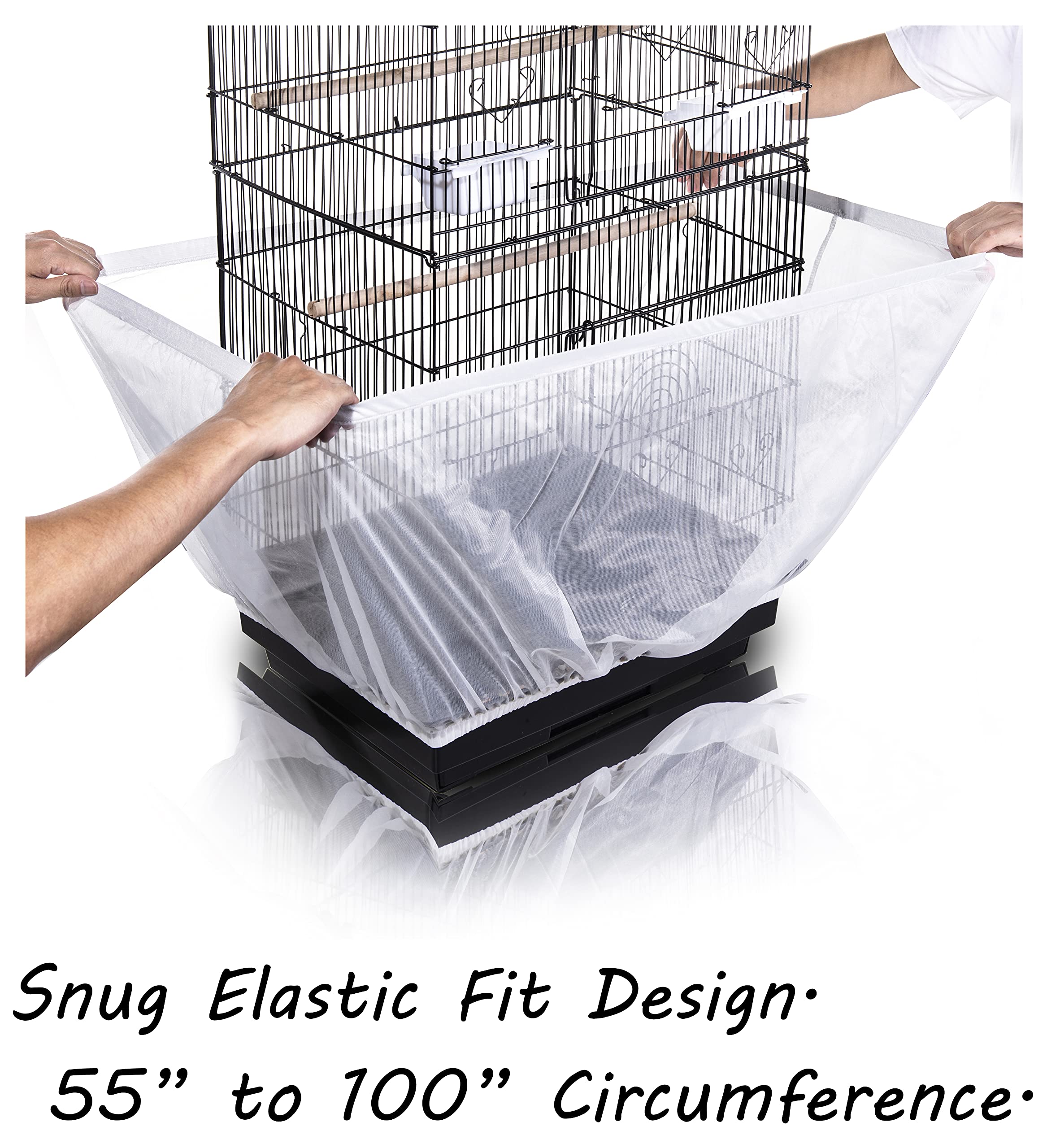Tamu style cobertura blanca para jaula de aves, discreta y funcional