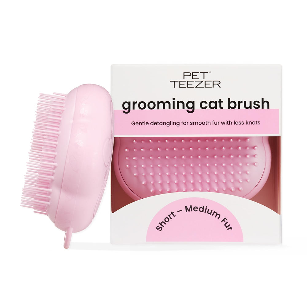 Tangle Teezer Pet Teezer para gato con cepillado suave evita tirones en pelaje corto.