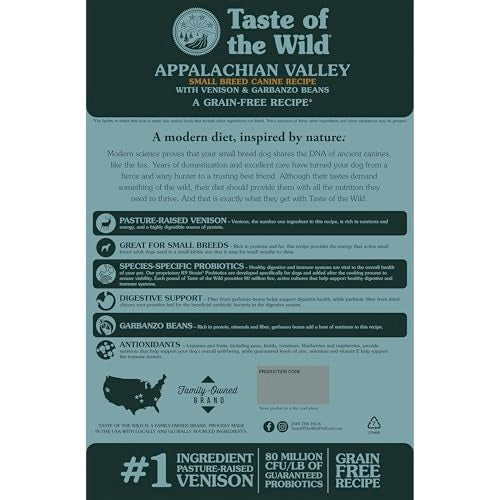 Taste of the Wild Appalachian Venison croquetas pequeñas para razas pequeñas