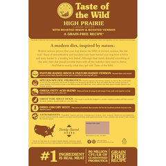 Taste of the Wild High Prairie empaque resaltando bison y venado