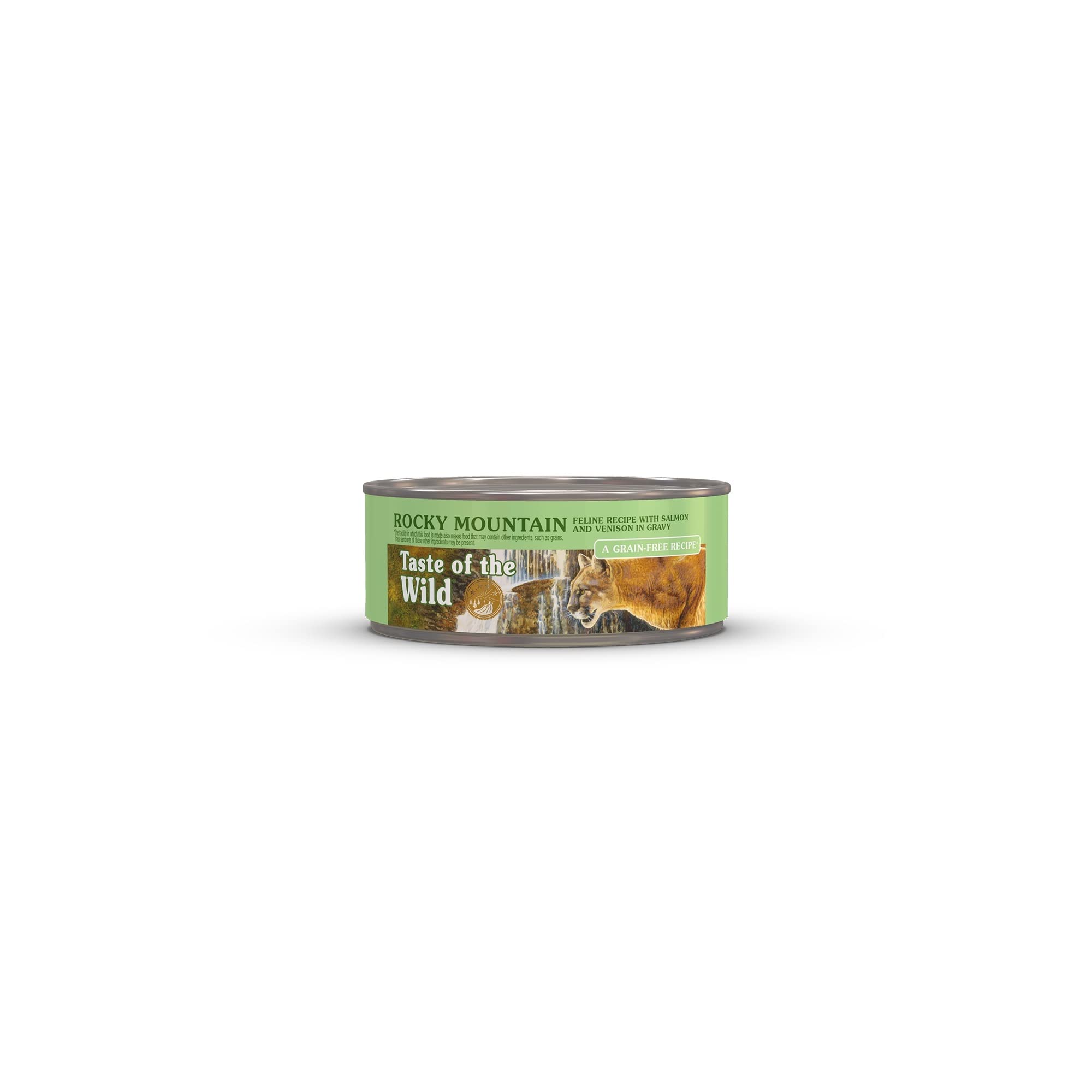 Taste of the Wild Rocky Mountain con salmón y venado en gravy, lata para gato.