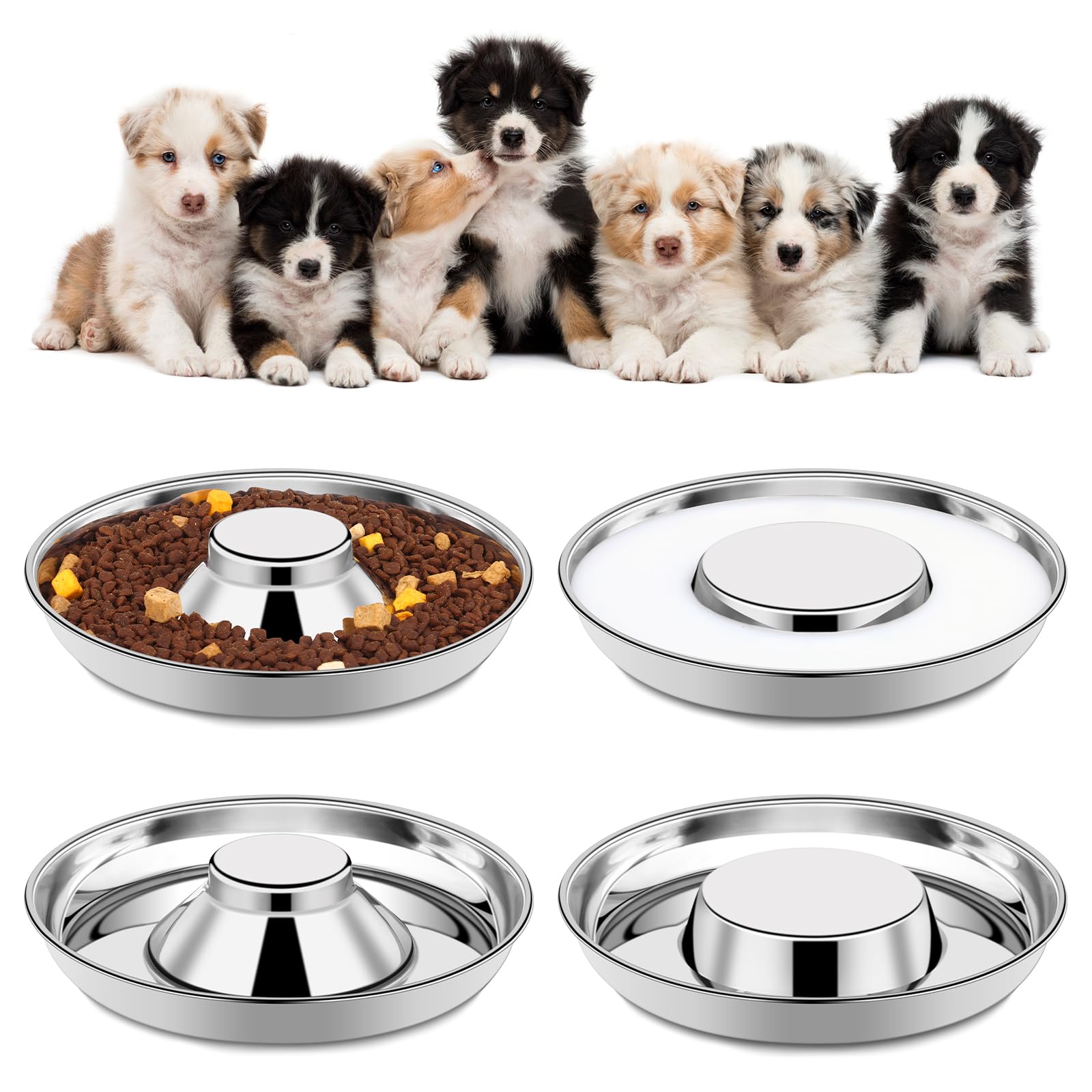 Tchrules cuencos-cachorros-acero-inoxidable, duraderos y fáciles de limpiar.