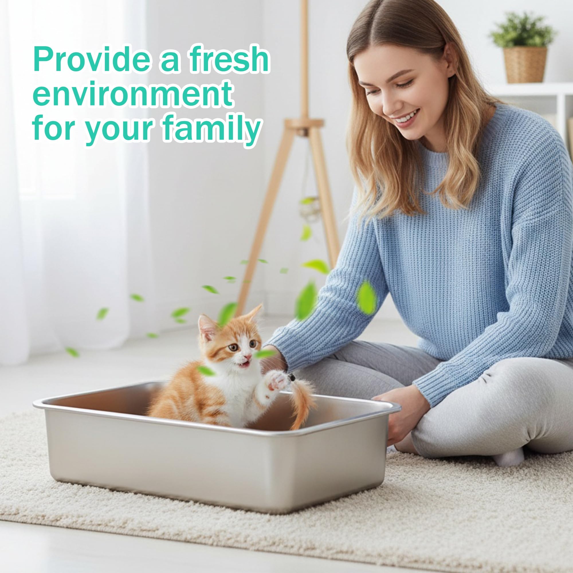 Tehoao caja compacta ideal para hogares con varias mascotas.