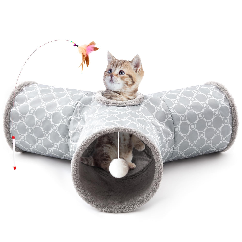 Tempcore túnel para gatos con tres vías plegable para juego activo