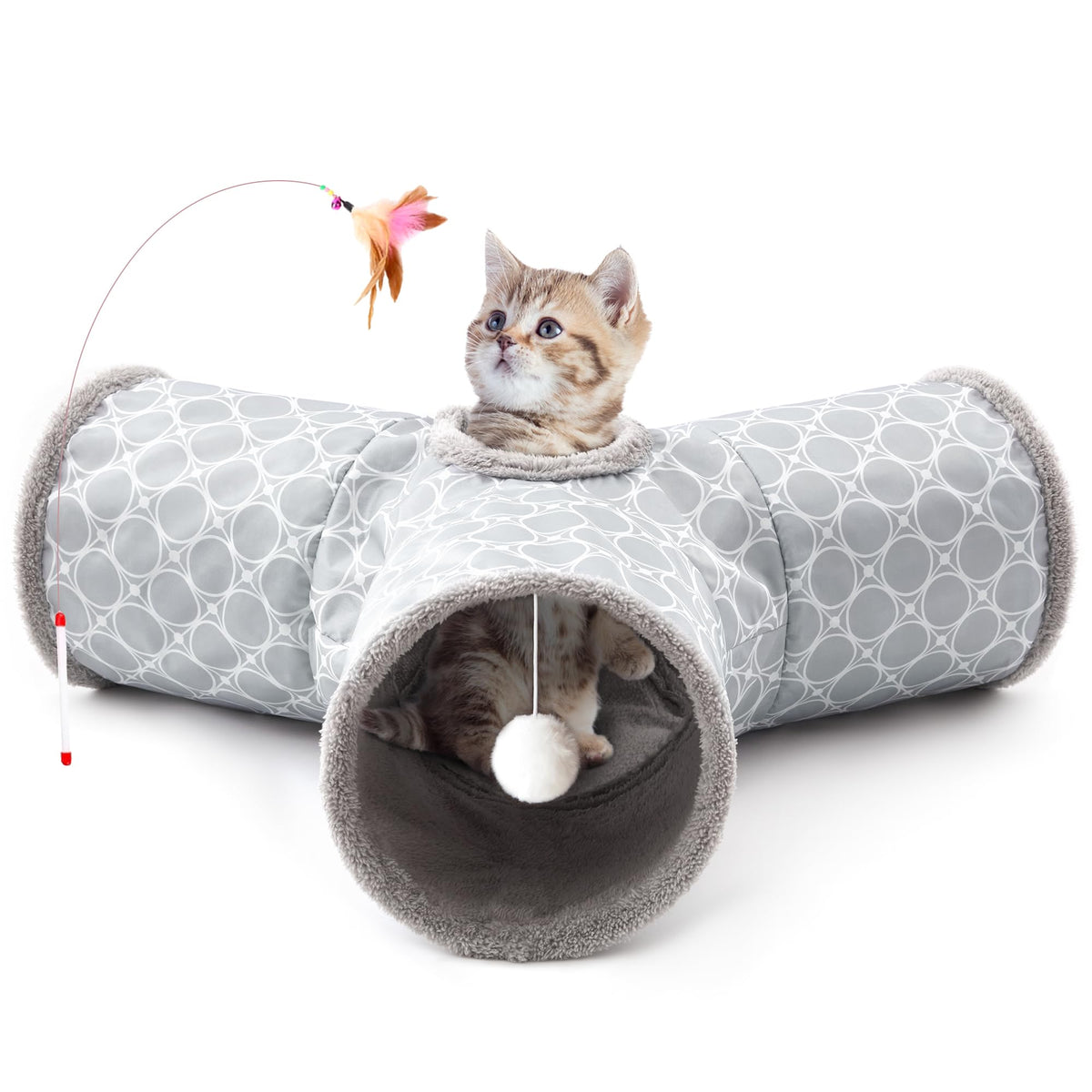 Tempcore túnel para gatos con tres vías plegable para juego activo
