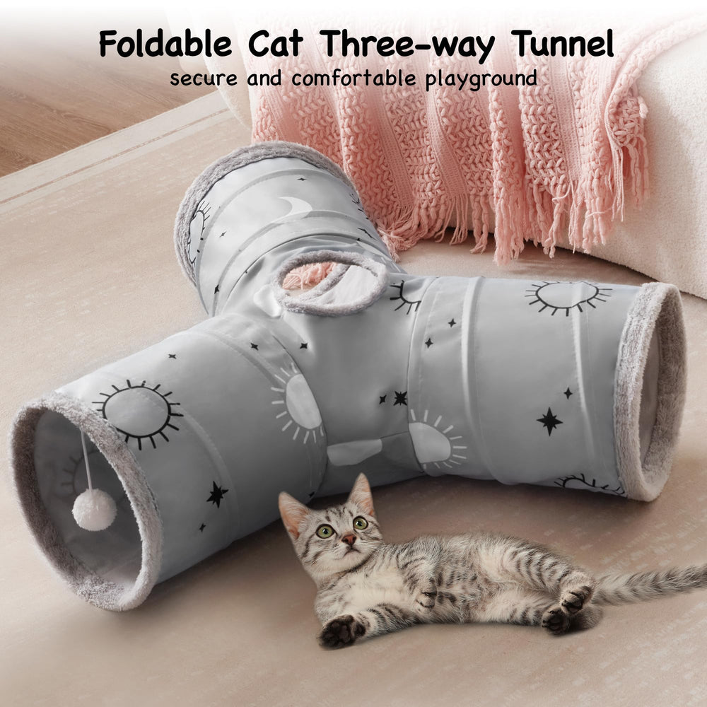 Tempcore tunel para gato con bola de salida para estimulacion diaria.