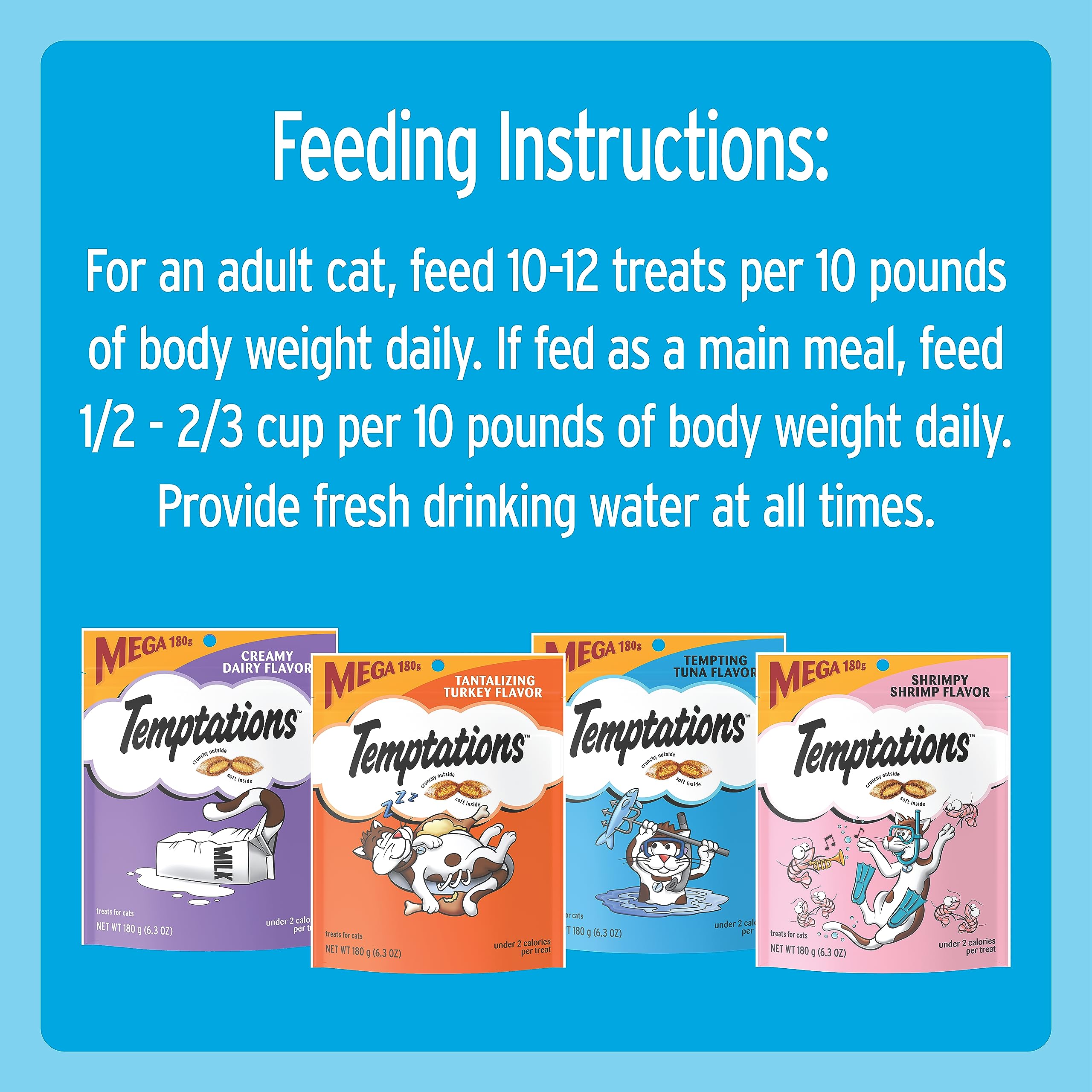Temptations Cat Treats: balanceados al 100% para gatos adultos.