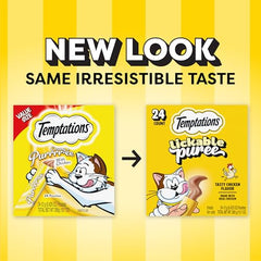 Temptations purée crème poulet dans tube pratique, friandise humide