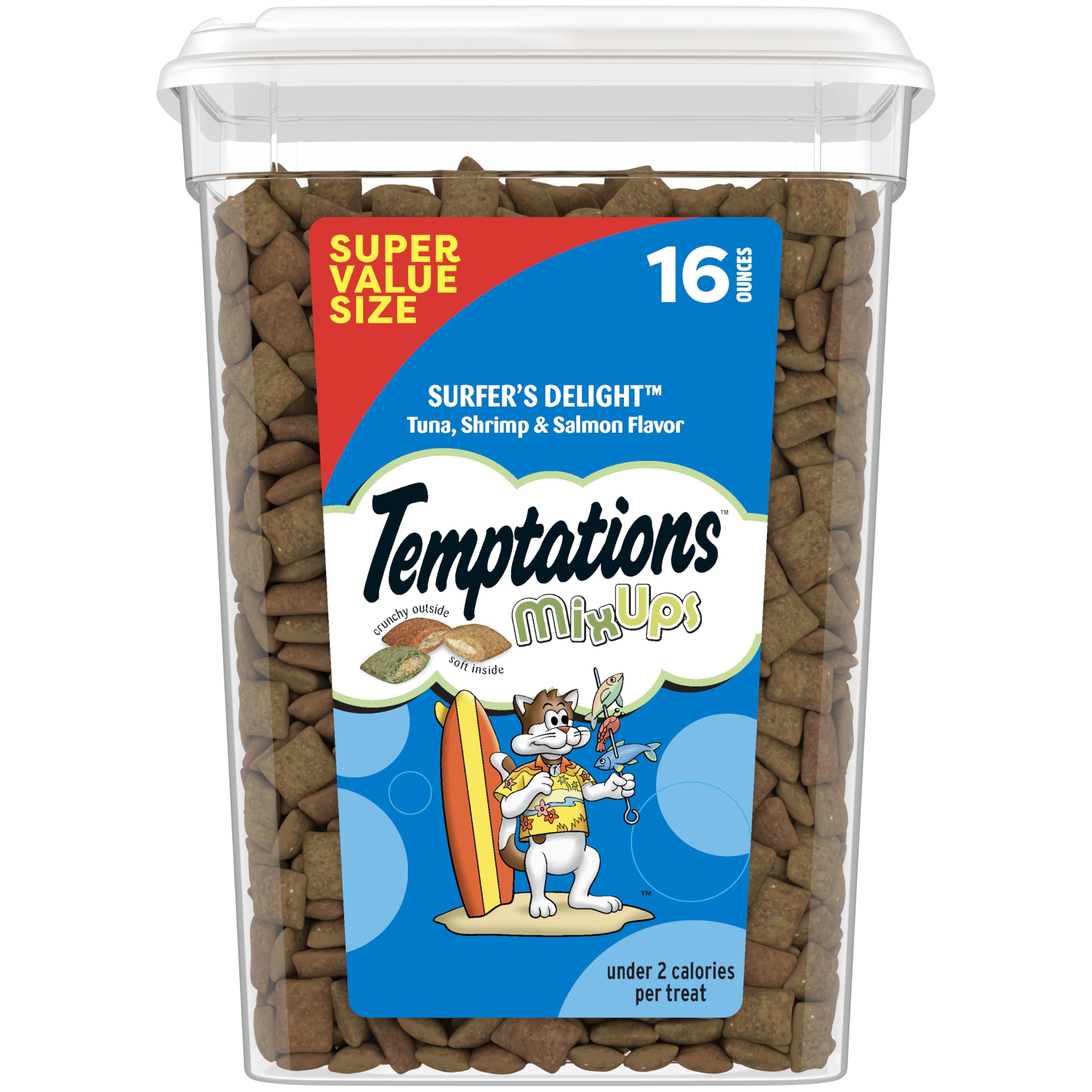 Temptations Delicias del Surfista con atún, recompensa crujiente y suave para gatos
