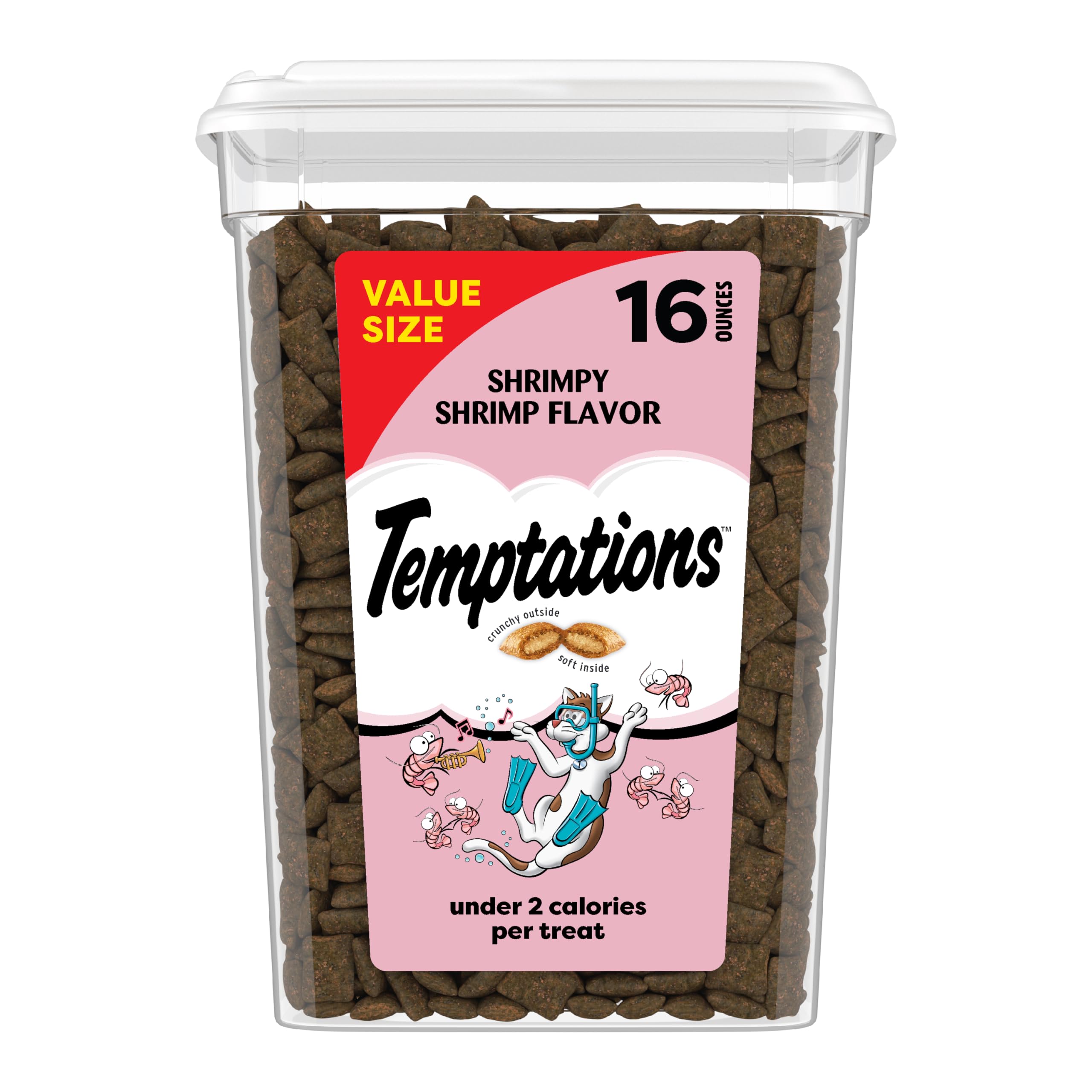 Temptations gatos: snack crujiente de camarón para gatos