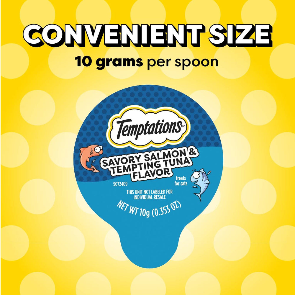 Porciones individuales de Temptations Lickable Spoons, control de ración y menos desorden.