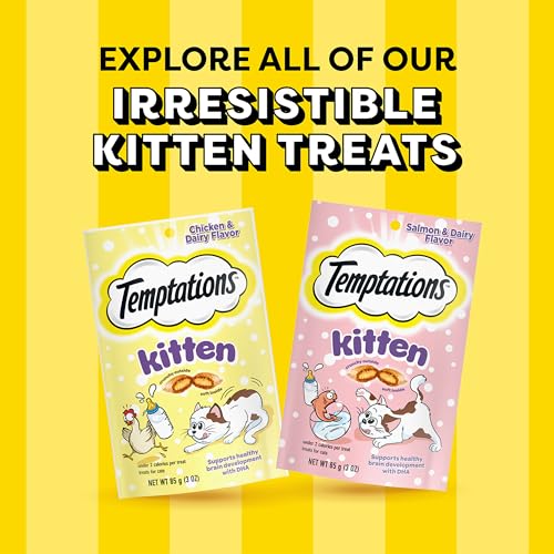 Paquete de Temptations 12 bolsitas para familias con gatos.