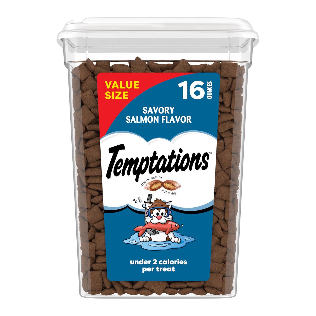 Temptations Premios para gatos: crujiente exterior y suave interior para premiar al gato.