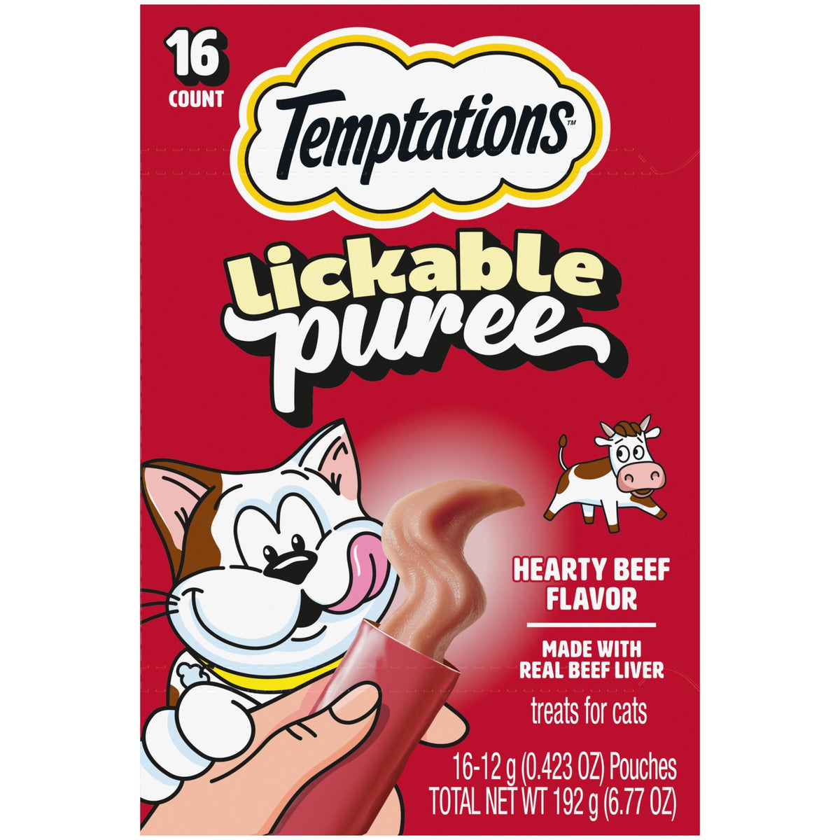 Purée cremosa de Temptations en tubo para consentir a tu gato.