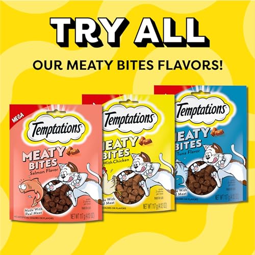 Temptations Meaty Bites tamaño ideal para premios diarios sin excesos.