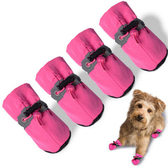 TEOZZO Bottes pour chien roses, semelle anti-dérapante pour stabilité.