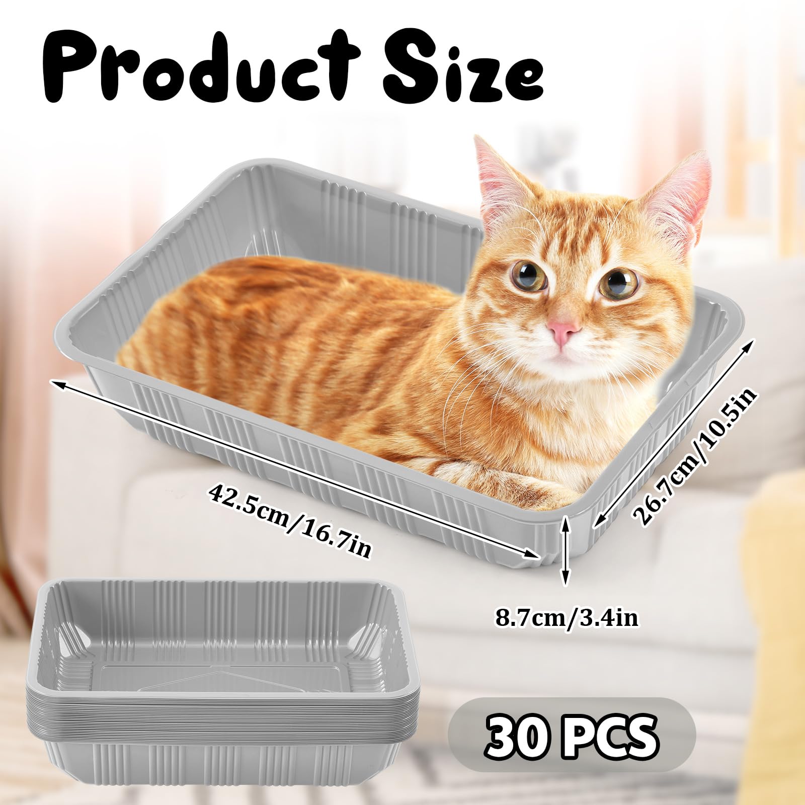 Material PET resistente, Tessco for you, bandeja desechable confiable para viaje con mascotas.
