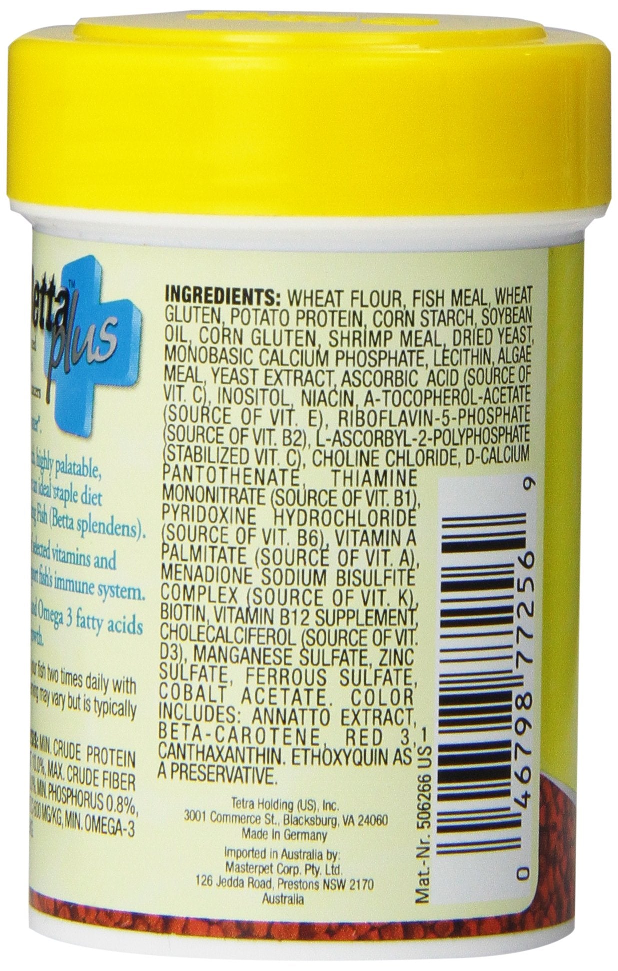 TetraBetta Plus, gránulos ricos en proteína y omega-3 para crecimiento y vitalidad.