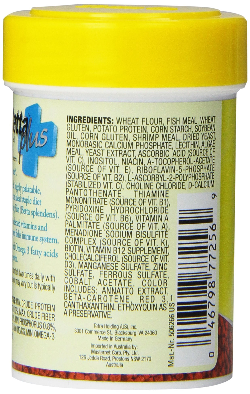 TetraBetta Plus, gránulos ricos en proteína y omega-3 para crecimiento y vitalidad.