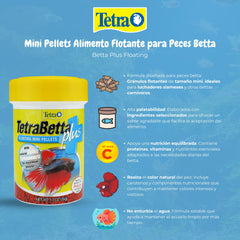 TetraBetta Plus, crujientes flotantes para alimentación en la superficie.