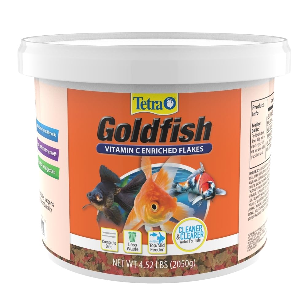 Tetra Goldfish Flakes envase compacto para almacenamiento y uso diario