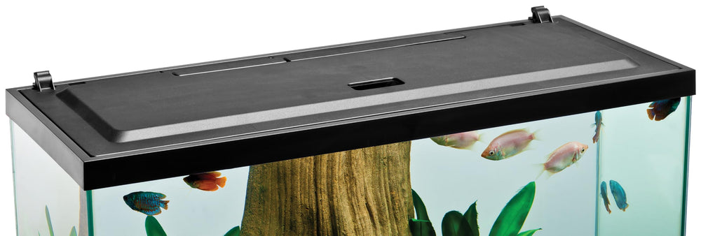 Tetra LED Hood tapa con bisagras para apertura fácil.