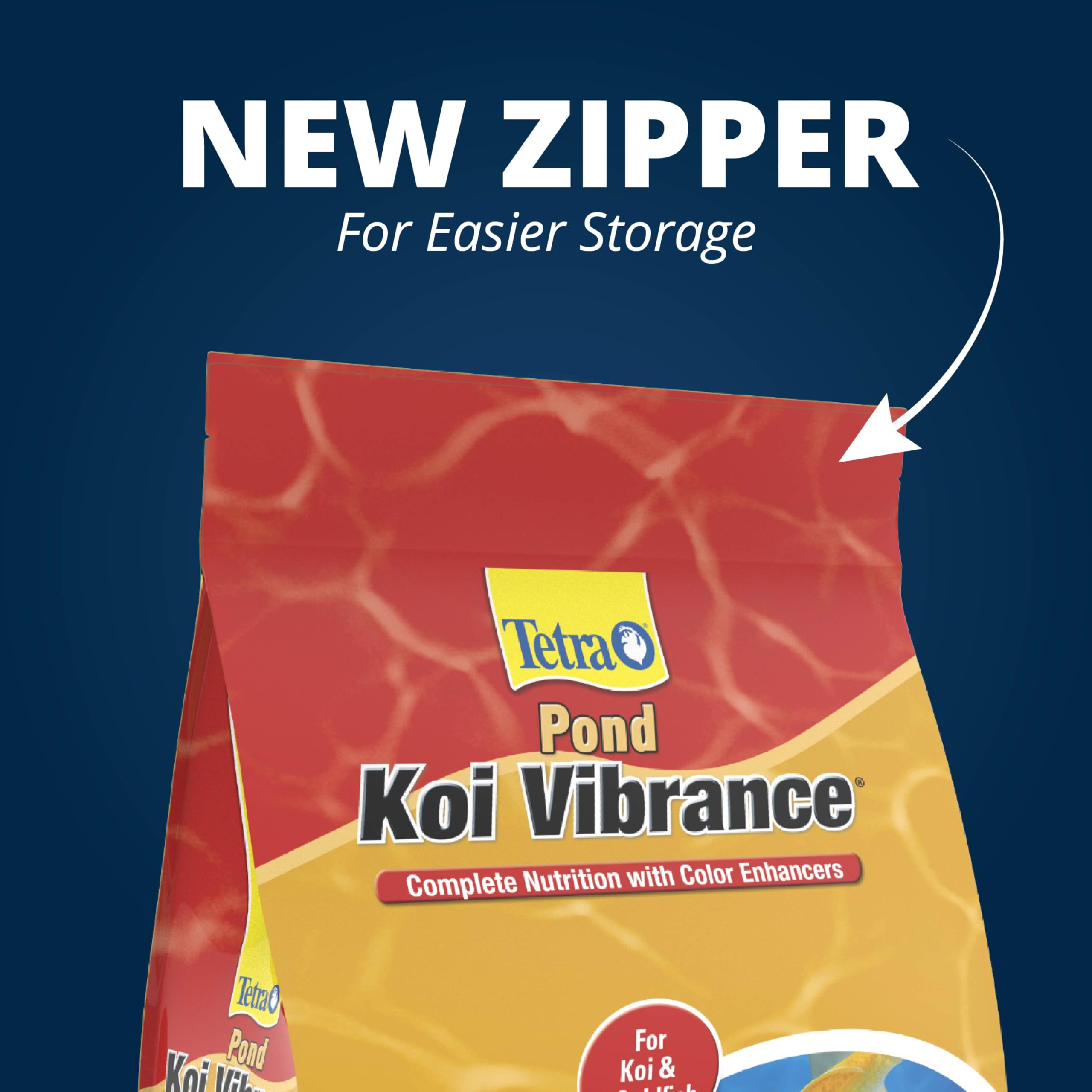 TetraPond Koi Vibrance nutrición diaria para la salud general de los peces.