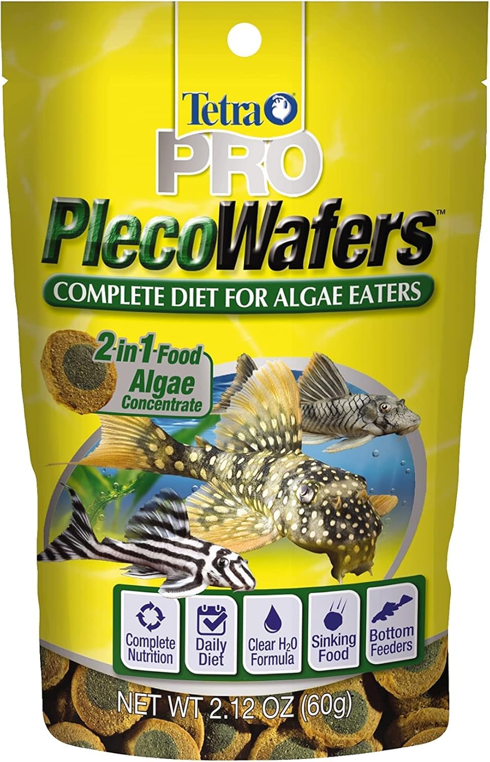 Tetra PRO PlecoWafers envase compacto para almacenar y usar diariamente.