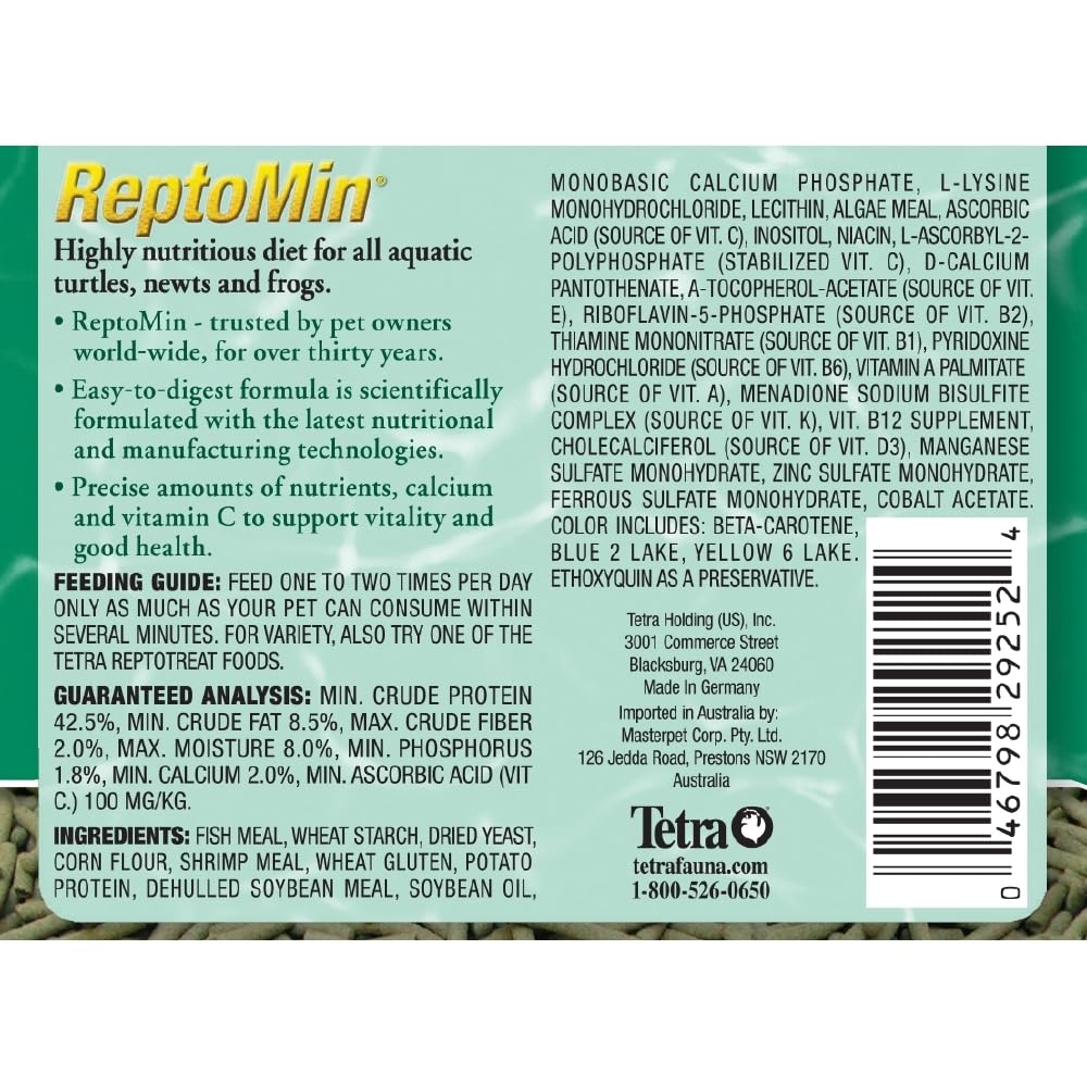 Tetra ReptoMin: aceptación entre múltiples especies acuáticas, fácil de incorporar.