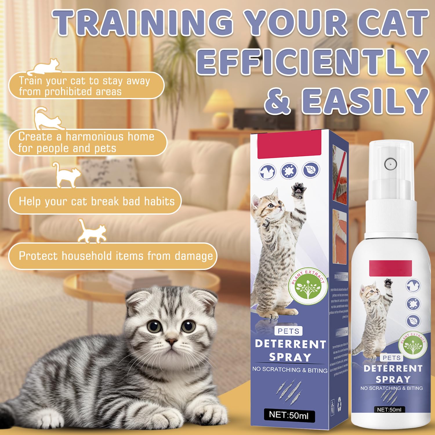 Tetra spray para uso interior y exterior con gatos.