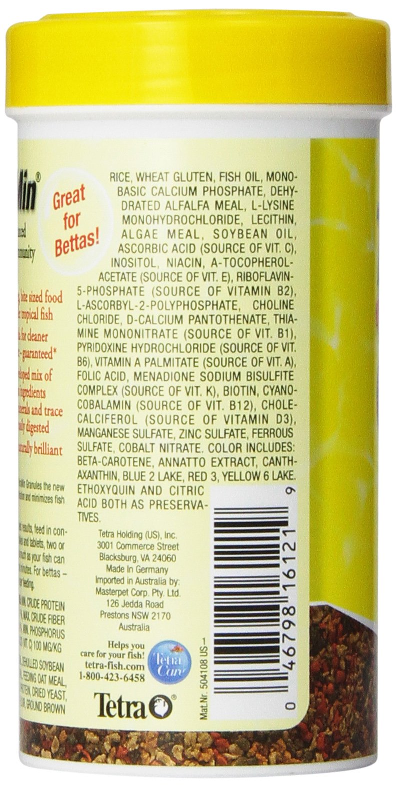 Tetra TetraMin Tropical Granules, fórmula que mantiene el agua más clara cuando se usa correctamente.