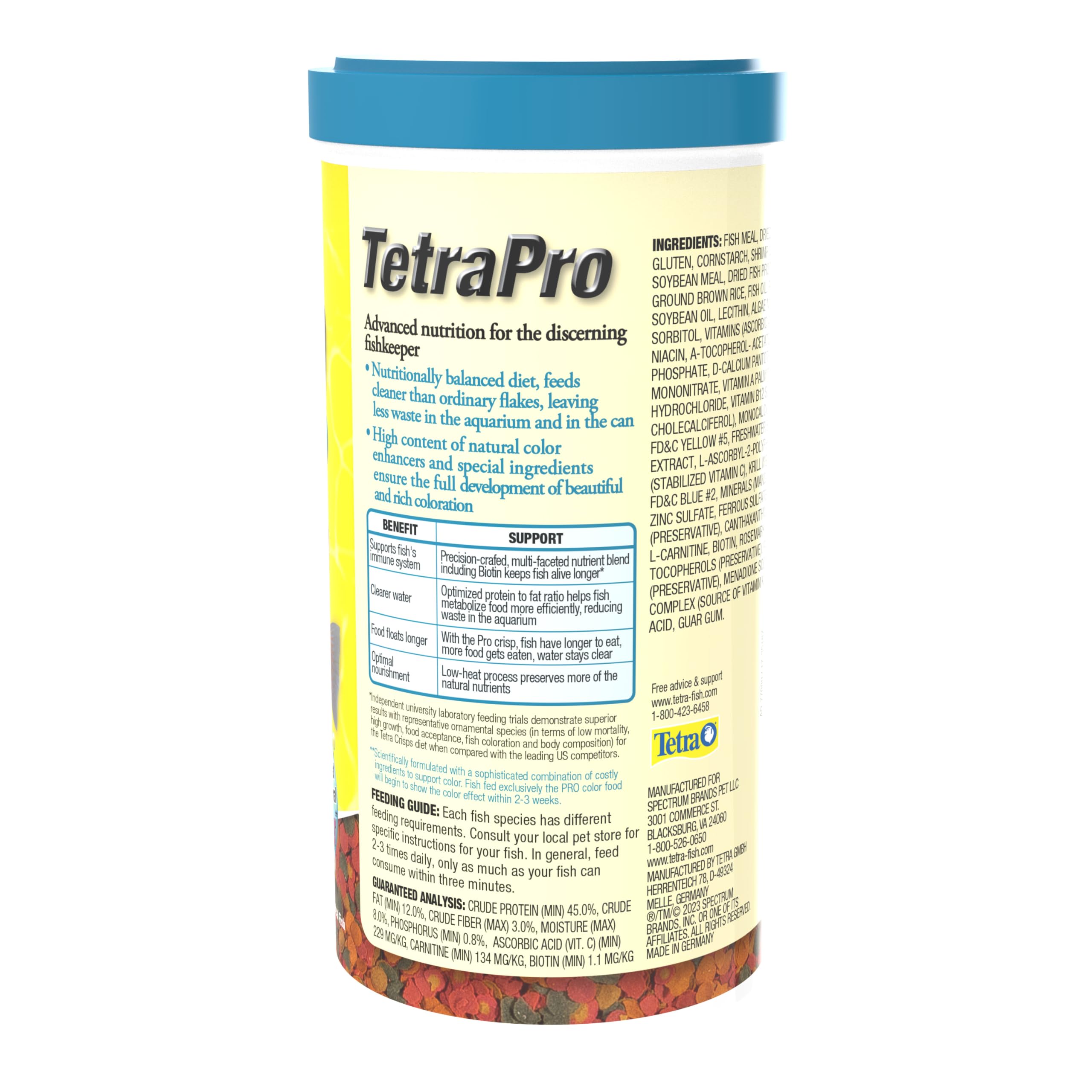 TetraPro Tropical Color Crisps: dieta equilibrada para una nutrición completa.