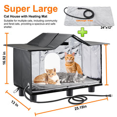 Texsens: techo y ventana, protección contra lluvia para gatos al aire libre.