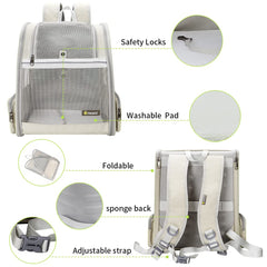 Texsens Mochila Portamascotas colchón removible para descanso cómodo.