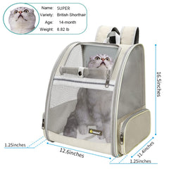 Texsens Mochila Portamascotas con correas anchas para mayor comodidad.