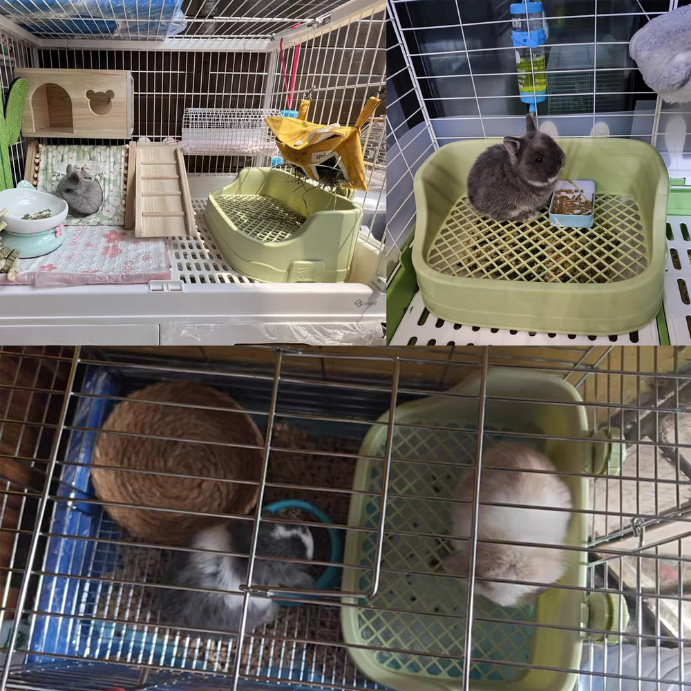TFWADMX caja de arena con rejilla grande para patitas seguras y limpieza más fácil