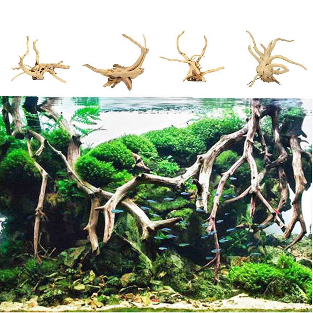 Tfwadmx Madera de deriva para acuario, se asienta en el fondo para un aspecto estable.