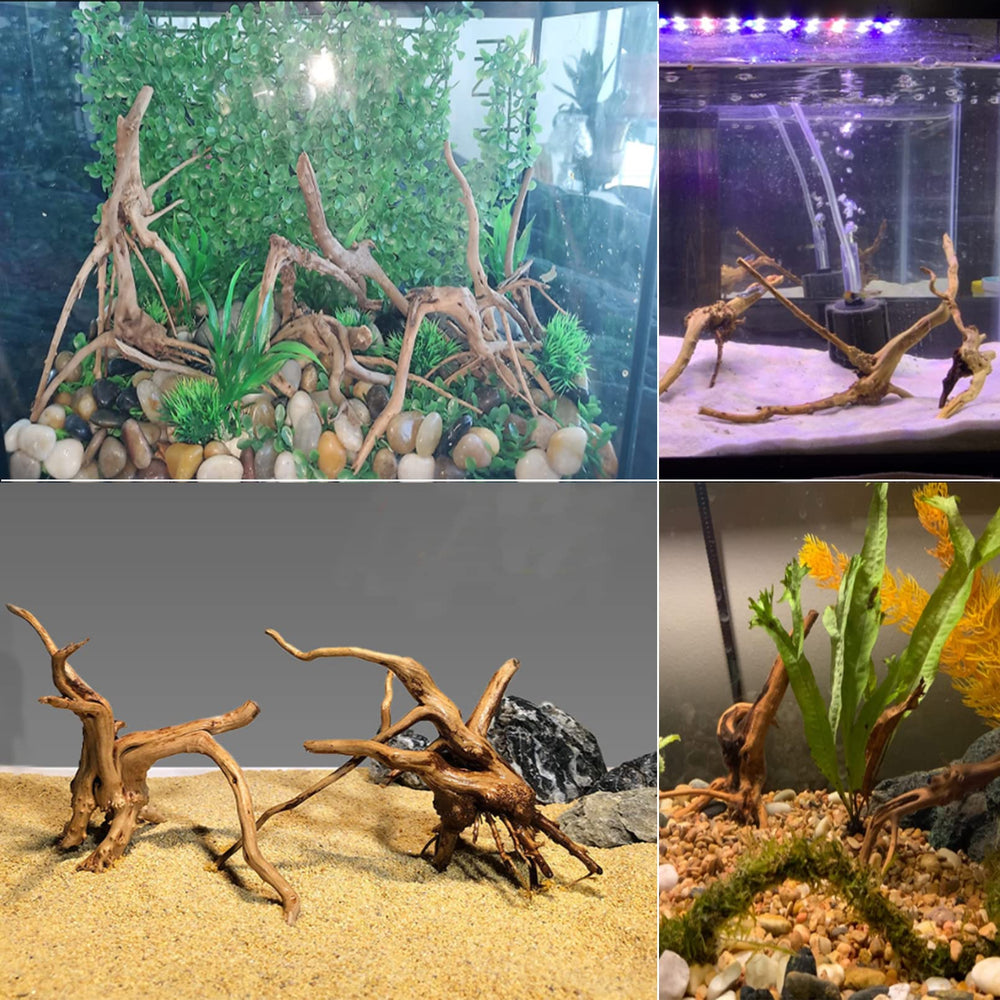 Tfwadmx Madera de deriva, textura natural para acuario, añade tono artesanal.