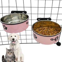 Tfwadmx tazón de alimento para perro en jaula colgante, práctico y estable.