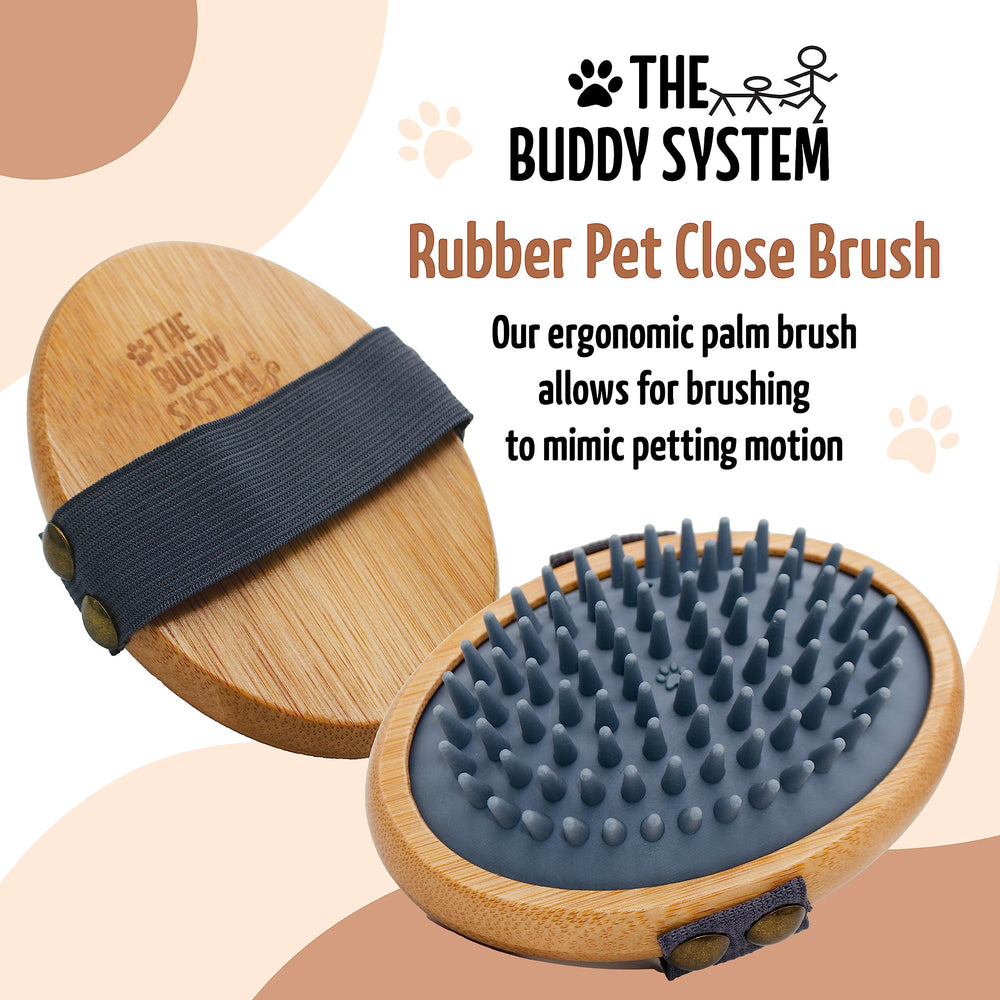The Buddy System cerdas de goma para mascotas, estimulan la piel y controlan la muda