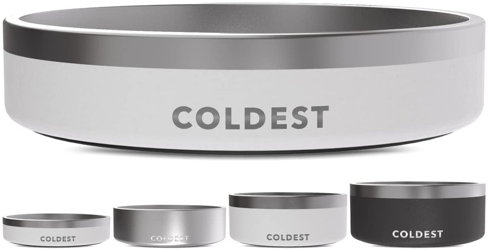 Bol The Coldest Water pour chien avec paroi triple en inox, durable.